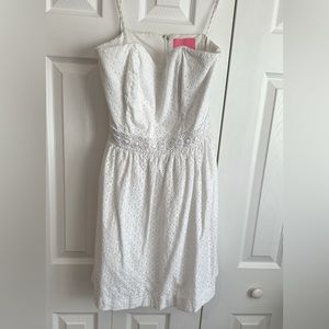 White strapless dress